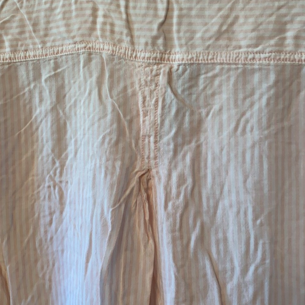 New Leaf Pink White Pinstripe Button Down Blouse Plus 1X - Picture 8 of 10